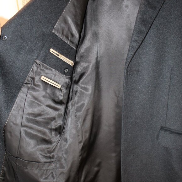 NWOT  $99 Hart Schaffner Marx Charcoal Wool/Cashmere Top Coat Overcoat 40S - Picture 4 of 16